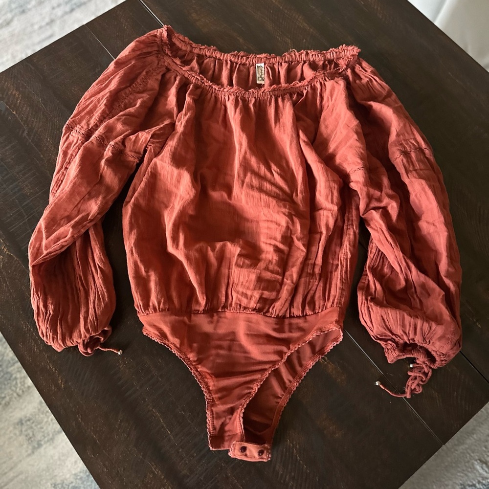 Free People Sundown Balloon Sleeve Bodysuit